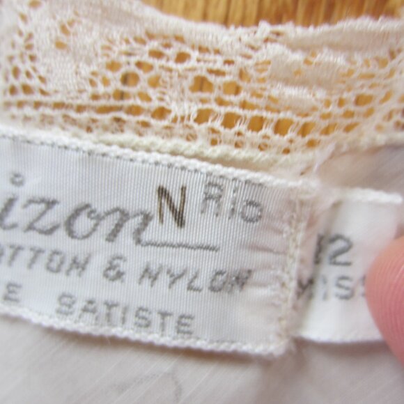 Barbizon Vintage Ivory Lace Embroidered Pleated Ruff Slip Little Miss 12 Rio - Picture 5 of 16
